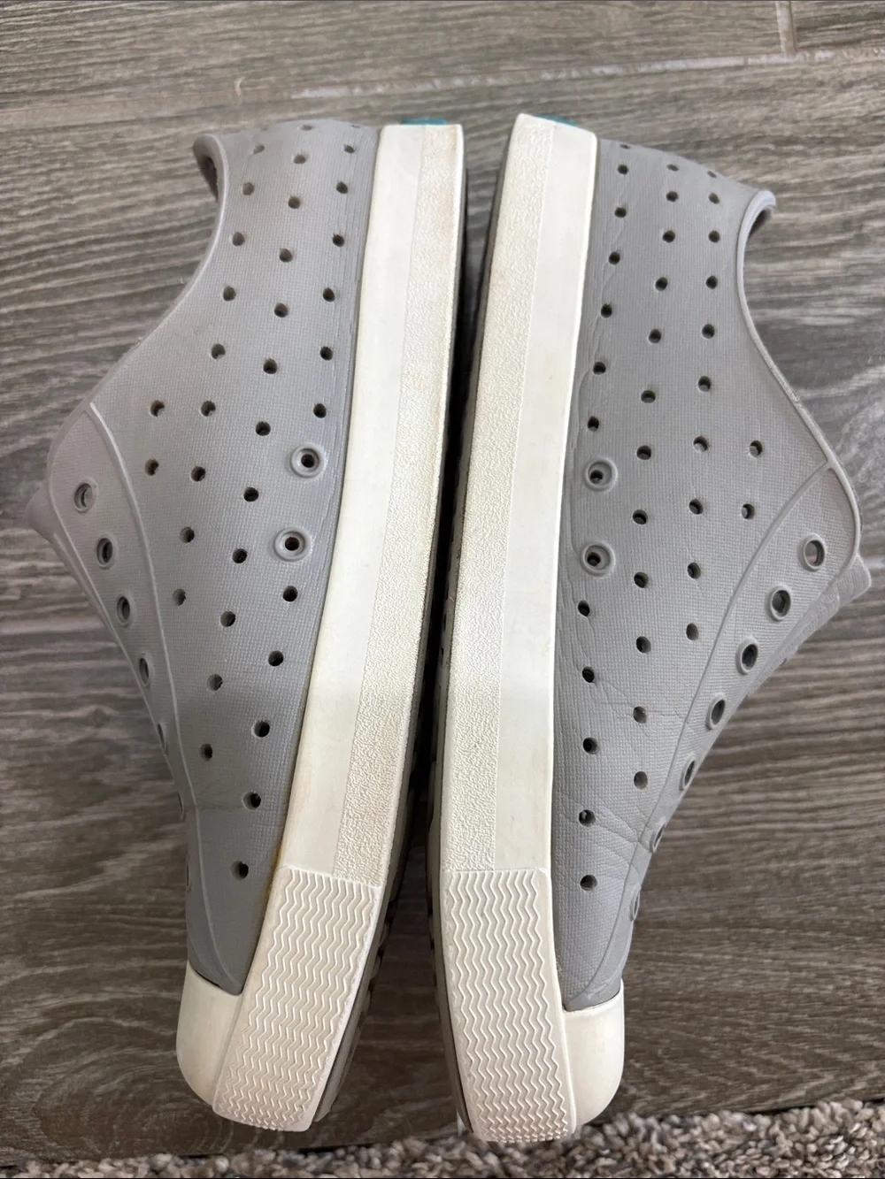 Native Jefferson Slip-On Sneakers in Grey with White Toe